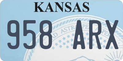KS license plate 958ARX