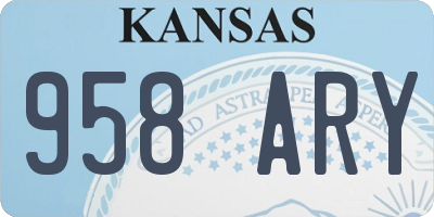 KS license plate 958ARY