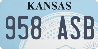 KS license plate 958ASB