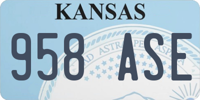 KS license plate 958ASE