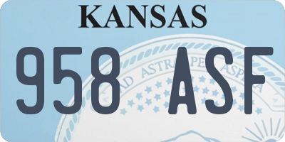 KS license plate 958ASF