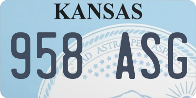 KS license plate 958ASG