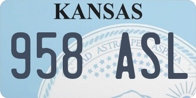 KS license plate 958ASL