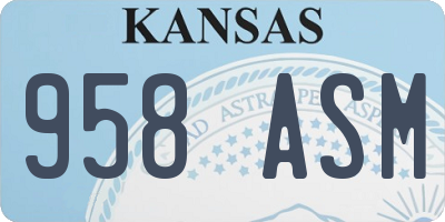 KS license plate 958ASM