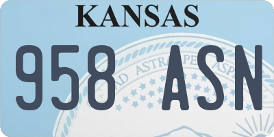KS license plate 958ASN
