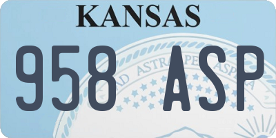 KS license plate 958ASP