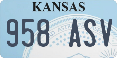 KS license plate 958ASV