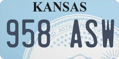 KS license plate 958ASW