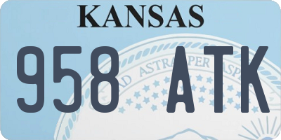 KS license plate 958ATK