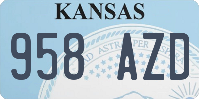 KS license plate 958AZD