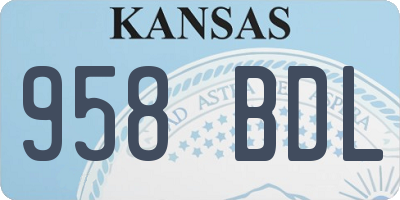 KS license plate 958BDL