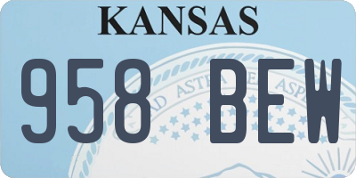 KS license plate 958BEW