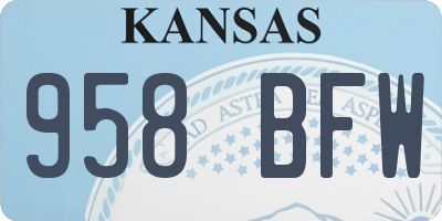 KS license plate 958BFW