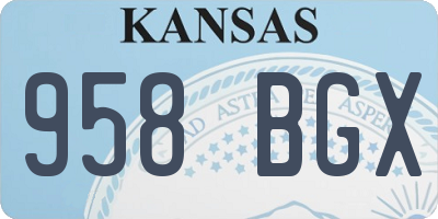 KS license plate 958BGX