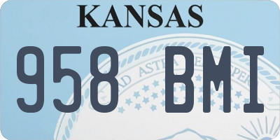 KS license plate 958BMI