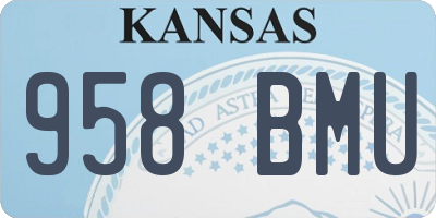 KS license plate 958BMU
