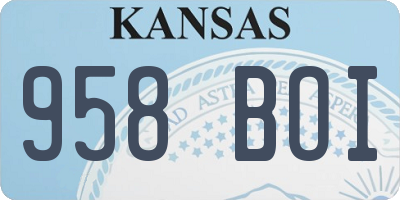 KS license plate 958BOI