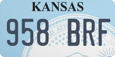 KS license plate 958BRF