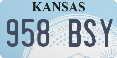 KS license plate 958BSY