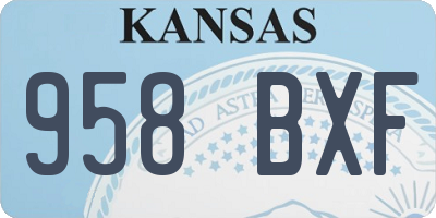 KS license plate 958BXF