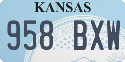 KS license plate 958BXW