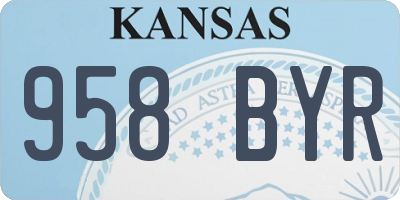KS license plate 958BYR