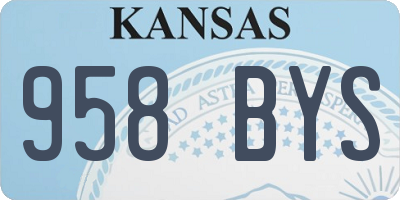 KS license plate 958BYS