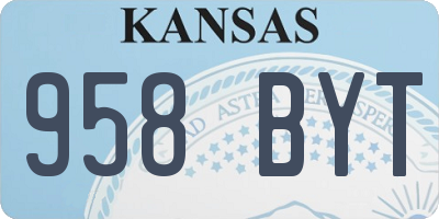 KS license plate 958BYT