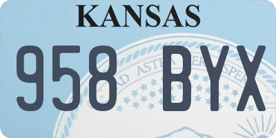KS license plate 958BYX