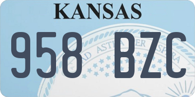 KS license plate 958BZC