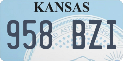 KS license plate 958BZI