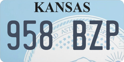 KS license plate 958BZP