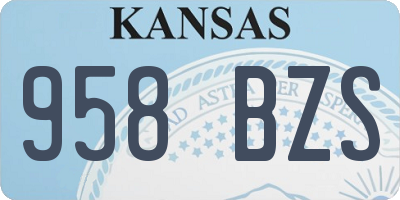 KS license plate 958BZS