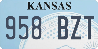 KS license plate 958BZT