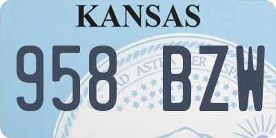 KS license plate 958BZW