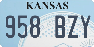 KS license plate 958BZY