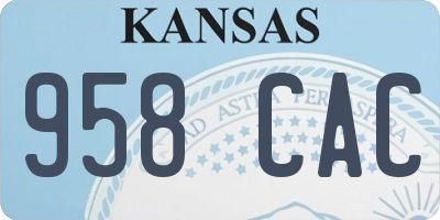 KS license plate 958CAC