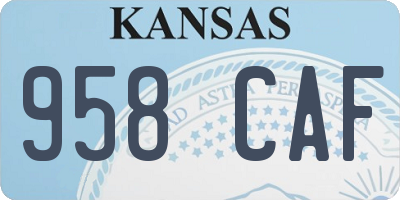 KS license plate 958CAF