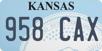 KS license plate 958CAX