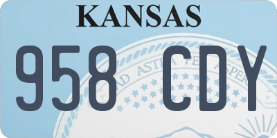KS license plate 958CDY