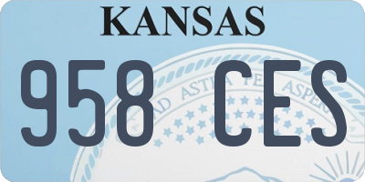 KS license plate 958CES