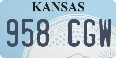KS license plate 958CGW