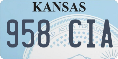 KS license plate 958CIA