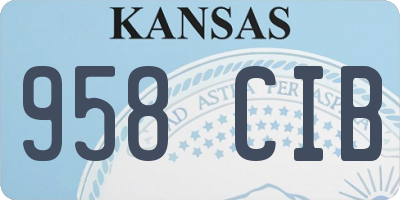 KS license plate 958CIB