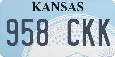 KS license plate 958CKK