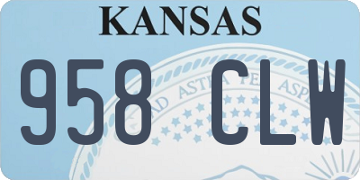 KS license plate 958CLW