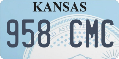 KS license plate 958CMC