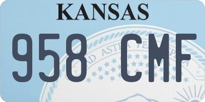 KS license plate 958CMF