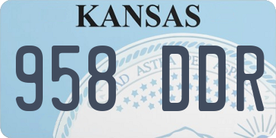 KS license plate 958DDR