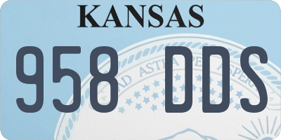 KS license plate 958DDS